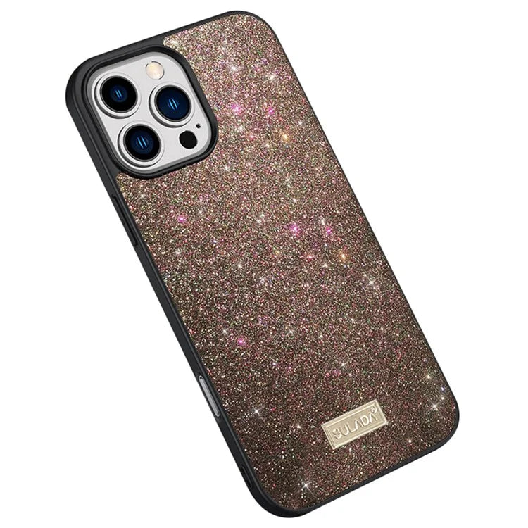 SULADA For iPhone 16 Pro Case PU Leather+PC+TPU Glitter Sequins Back Phone Cover