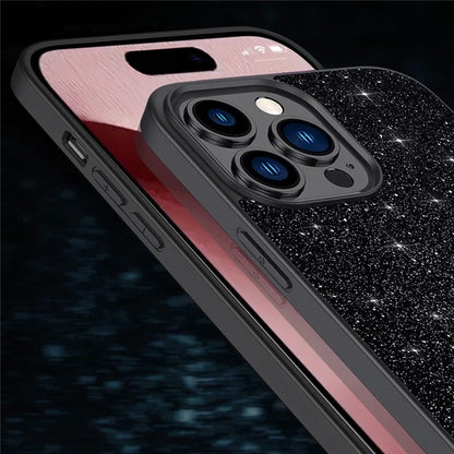 SULADA For iPhone 16 Pro Case PU Leather+PC+TPU Glitter Sequins Back Phone Cover