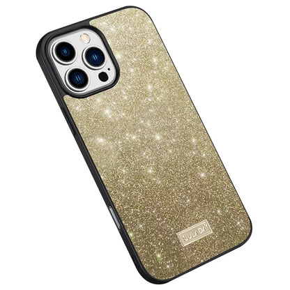 SULADA For iPhone 16 Pro Case PU Leather+PC+TPU Glitter Sequins Back Phone Cover