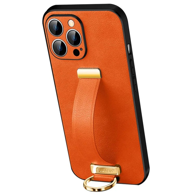 SULADA Fashion Series for iPhone 16 Pro Max Case Wristband Kickstand Leather Back Phone Cover