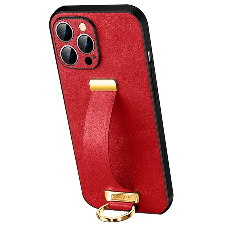 SULADA Fashion Series for iPhone 16 Pro Max Case Wristband Kickstand Leather Back Phone Cover