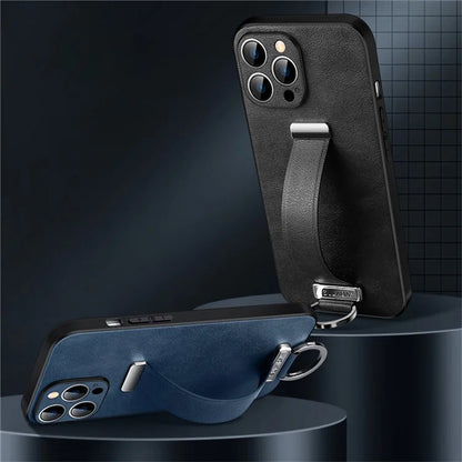 SULADA Fashion Series for iPhone 16 Pro Max Case Wristband Kickstand Leather Back Phone Cover