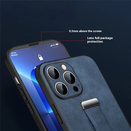 SULADA Fashion Series for iPhone 16 Pro Max Case Wristband Kickstand Leather Back Phone Cover
