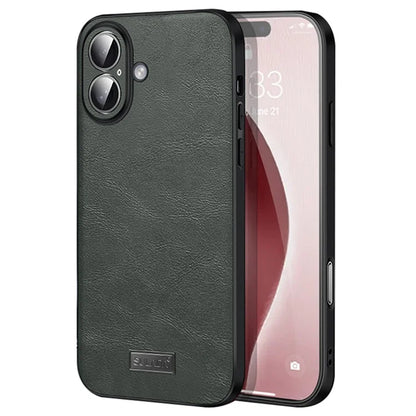 SULADA For iPhone 16 Plus Case PU Leather+TPU+PC Back Phone Cover