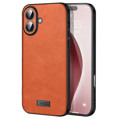 SULADA For iPhone 16 Plus Case PU Leather+TPU+PC Back Phone Cover