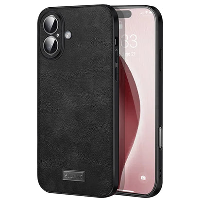 SULADA For iPhone 16 Plus Case PU Leather+TPU+PC Back Phone Cover