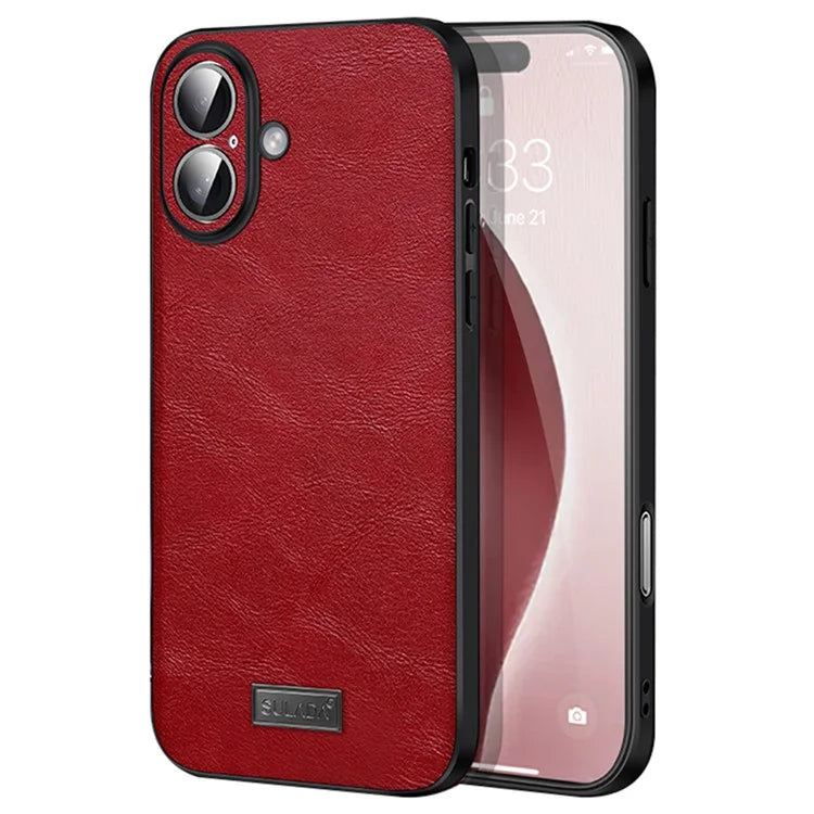 SULADA For iPhone 16 Plus Case PU Leather+TPU+PC Back Phone Cover