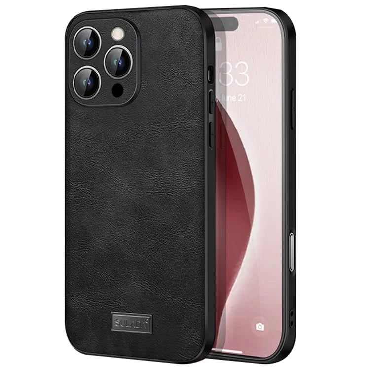 SULADA For iPhone 16 Pro Case PU Leather+TPU+PC Back Phone Cover