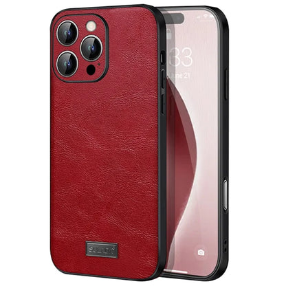 SULADA For iPhone 16 Pro Case PU Leather+TPU+PC Back Phone Cover