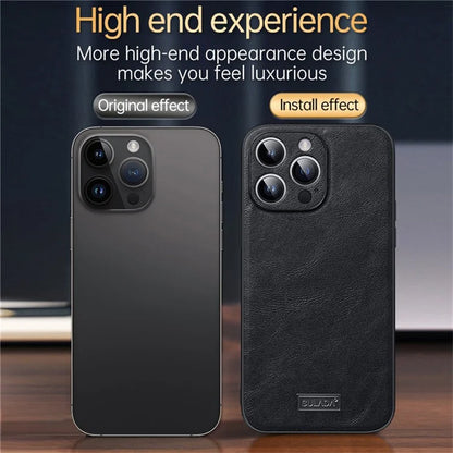 SULADA For iPhone 16 Pro Case PU Leather+TPU+PC Back Phone Cover