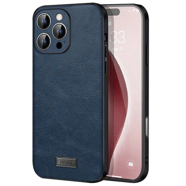 SULADA For iPhone 16 Pro Case PU Leather+TPU+PC Back Phone Cover