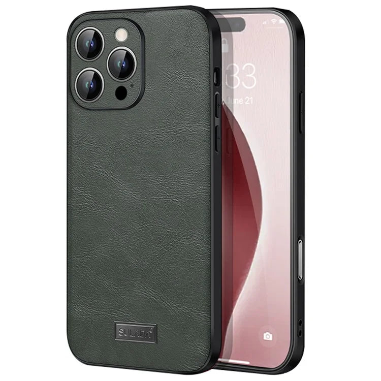 SULADA For iPhone 16 Pro Case PU Leather+TPU+PC Back Phone Cover