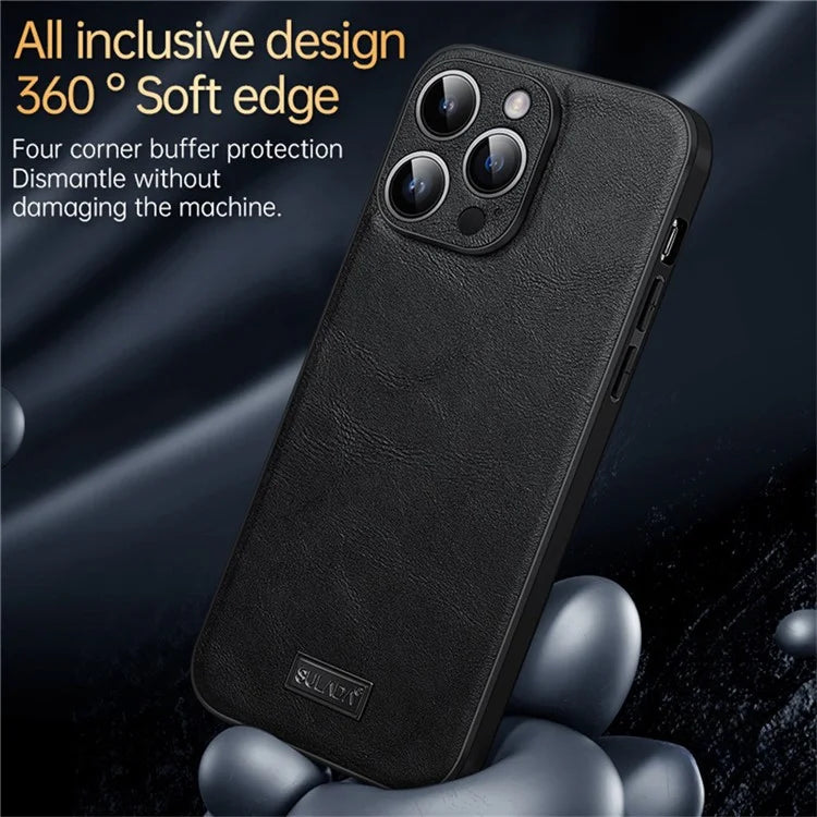 SULADA For iPhone 16 Pro Case PU Leather+TPU+PC Back Phone Cover