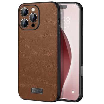 SULADA For iPhone 16 Pro Case PU Leather+TPU+PC Back Phone Cover