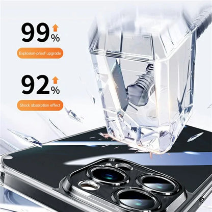 SULADA For iPhone 16 Pro Clear Case TPU +Tempered Glass Shockproof Phone Case