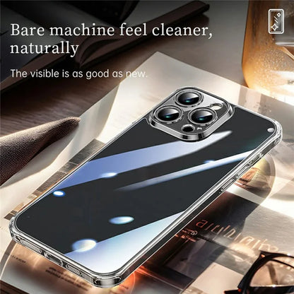 SULADA For iPhone 16 Pro Clear Case TPU +Tempered Glass Shockproof Phone Case