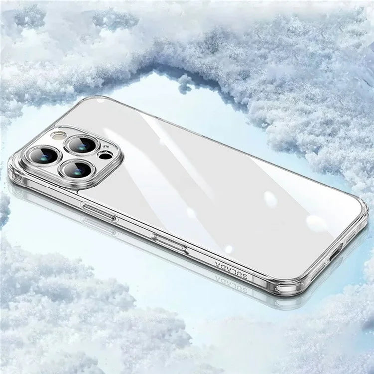 SULADA For iPhone 16 Pro Max Clear Case TPU +Tempered Glass Shockproof Phone Case