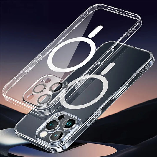 SULADA For iPhone 16 Pro Max Case Built-In Lens Film TPU+PC Phone Cover Compatible with MagSafe