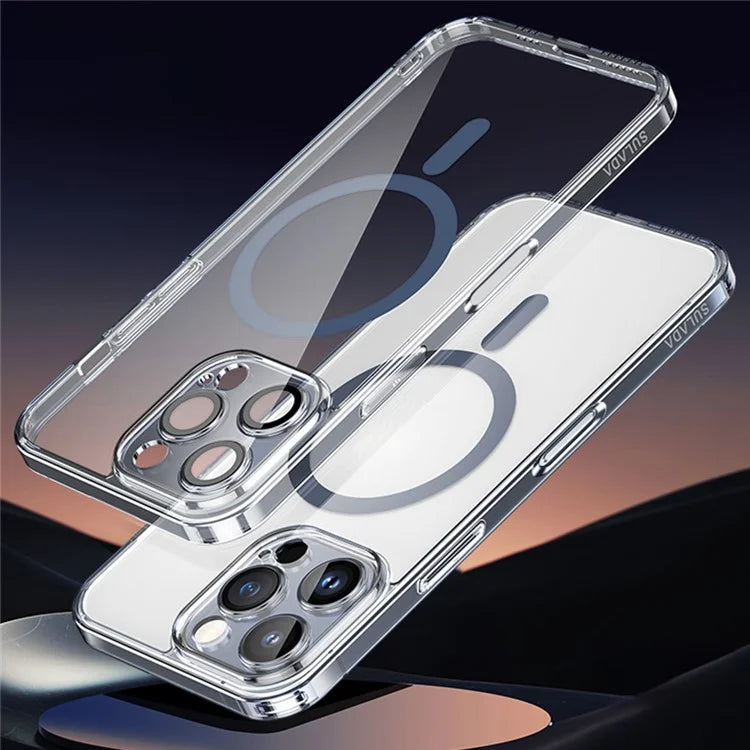 SULADA For iPhone 16 Pro Max Case Built-In Lens Film TPU+PC Phone Cover Compatible with MagSafe