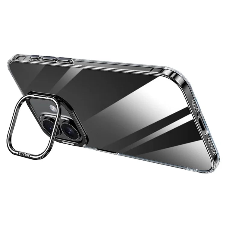 SULADA For iPhone 16 Plus Case Folding Camera Kickstand TPU+PC Clear Phone Cover