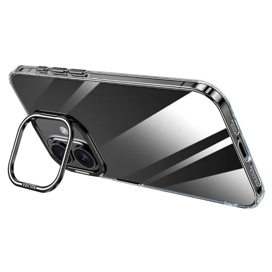 SULADA For iPhone 16 Plus Case Folding Camera Kickstand TPU+PC Clear Phone Cover