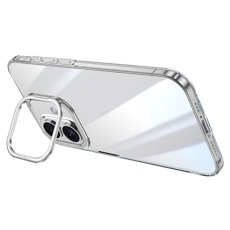 SULADA For iPhone 16 Plus Case Folding Camera Kickstand TPU+PC Clear Phone Cover