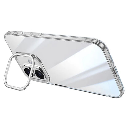 SULADA For iPhone 16 Plus Case Folding Camera Kickstand TPU+PC Clear Phone Cover
