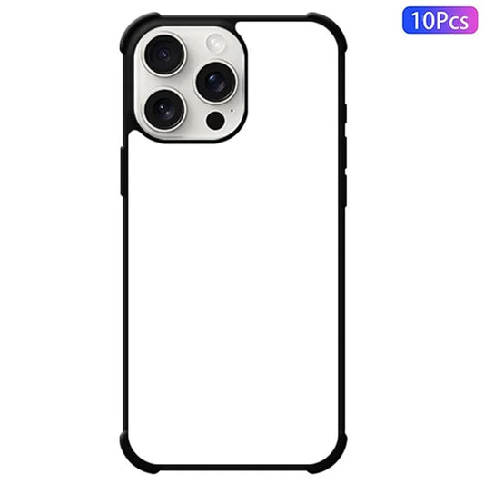 10Pcs / Pack For iPhone 16 Pro Case Four Corners Anti-Drop PC+TPU Phone Cover Support Heat Transfer Printing