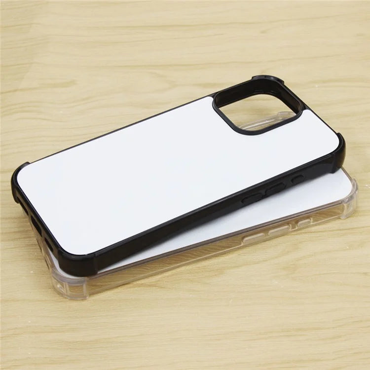 10Pcs / Pack For iPhone 16 Pro Case Four Corners Anti-Drop PC+TPU Phone Cover Support Heat Transfer Printing