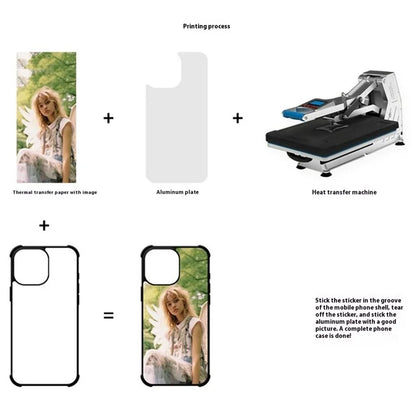10Pcs / Pack For iPhone 16 Pro Max Case Four Corners Anti-Drop PC+TPU Phone Cover Support Heat Transfer Printing
