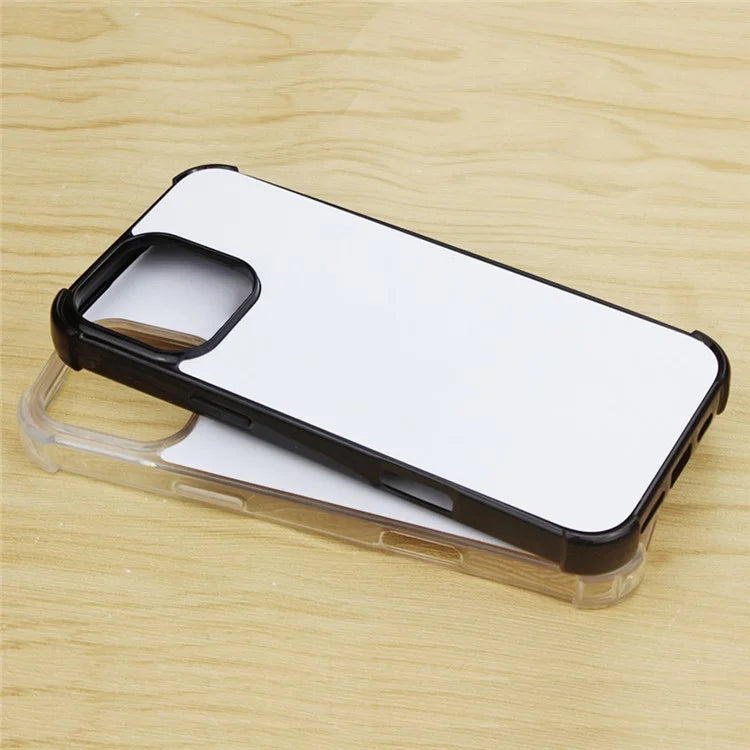 10Pcs / Pack For iPhone 16 Pro Max Case Four Corners Anti-Drop PC+TPU Phone Cover Support Heat Transfer Printing