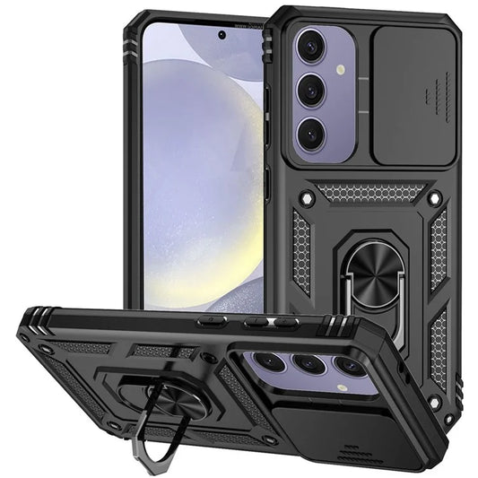 For Samsung Galaxy S24 FE Case PC + TPU Phone Cover Lens Ultimate Protection Kickstand