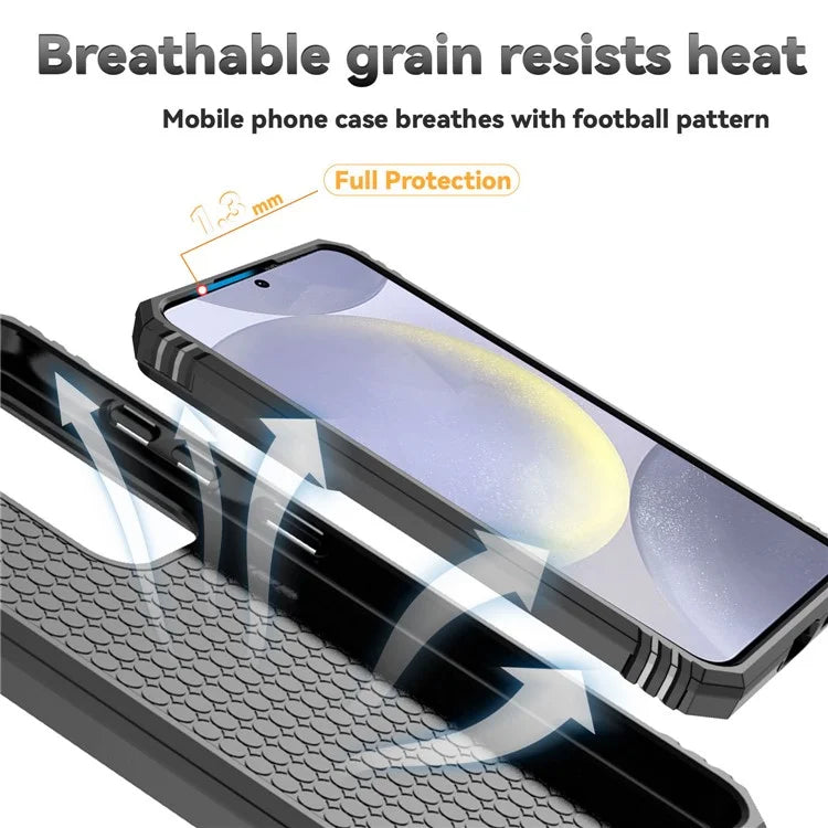 For Samsung Galaxy S24 FE Case PC + TPU Phone Cover Lens Ultimate Protection Kickstand