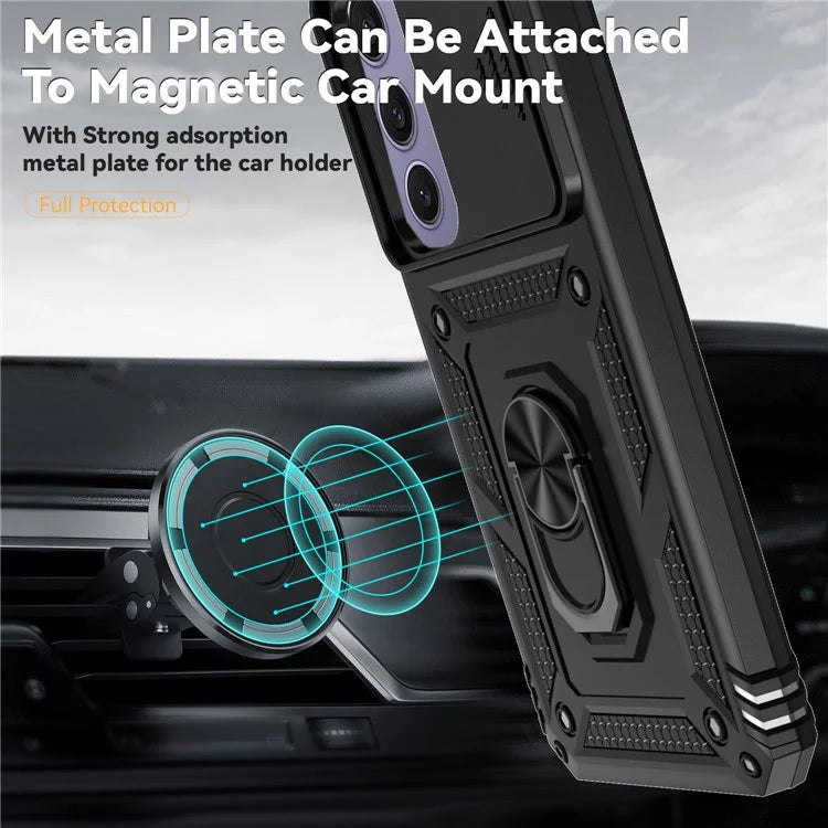 For Samsung Galaxy S24 FE Case PC + TPU Phone Cover Lens Ultimate Protection Kickstand