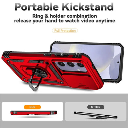 For Samsung Galaxy S24 FE Case PC + TPU Phone Cover Lens Ultimate Protection Kickstand