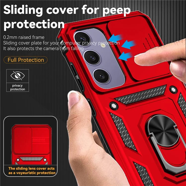For Samsung Galaxy S24 FE Case PC + TPU Phone Cover Lens Ultimate Protection Kickstand