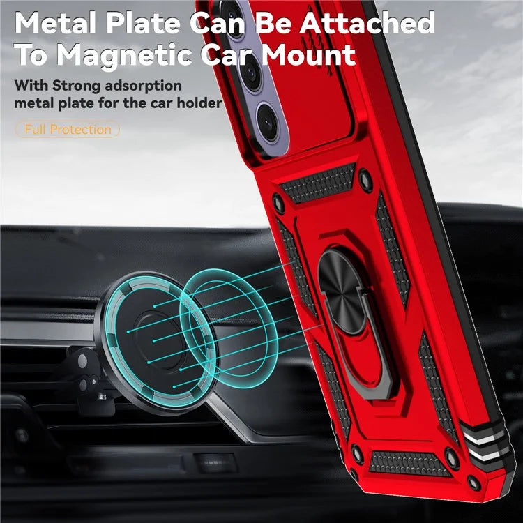 For Samsung Galaxy S24 FE Case PC + TPU Phone Cover Lens Ultimate Protection Kickstand