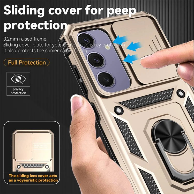 For Samsung Galaxy S24 FE Case PC + TPU Phone Cover Lens Ultimate Protection Kickstand