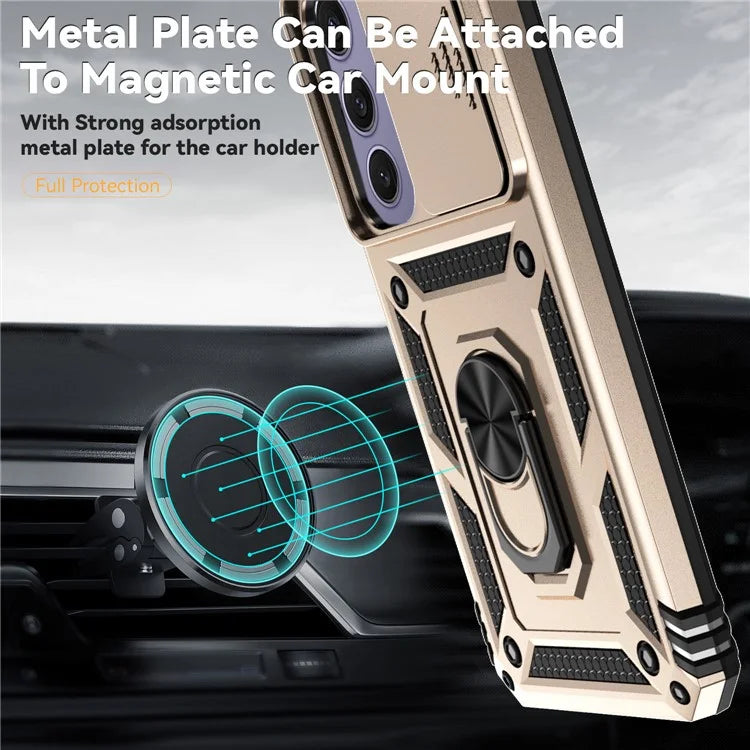 For Samsung Galaxy S24 FE Case PC + TPU Phone Cover Lens Ultimate Protection Kickstand