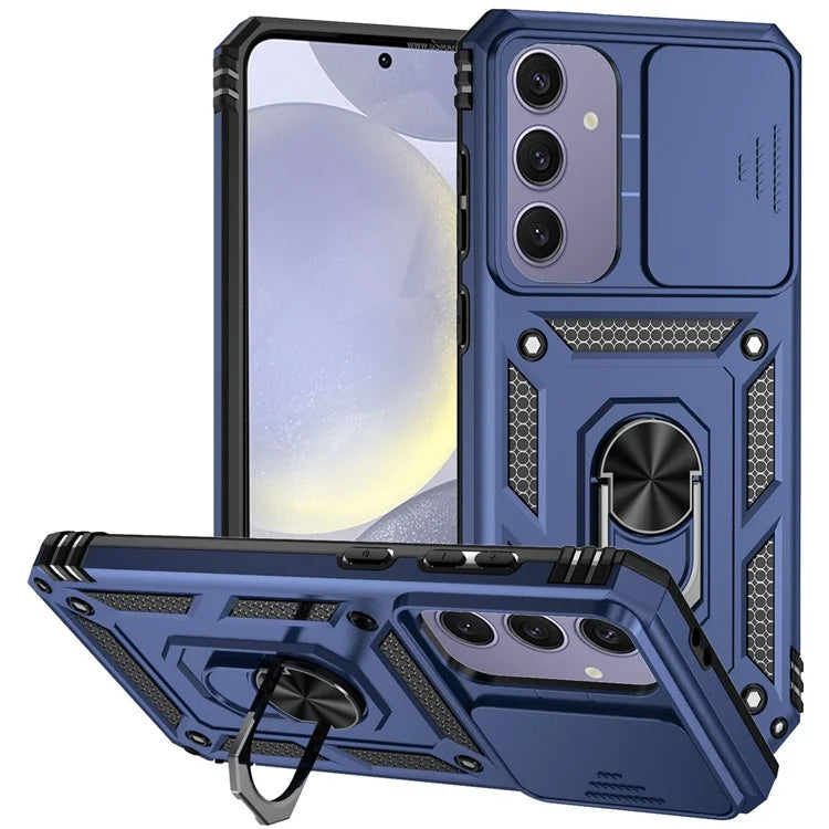 For Samsung Galaxy S24 FE Case PC + TPU Phone Cover Lens Ultimate Protection Kickstand