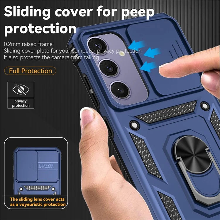 For Samsung Galaxy S24 FE Case PC + TPU Phone Cover Lens Ultimate Protection Kickstand