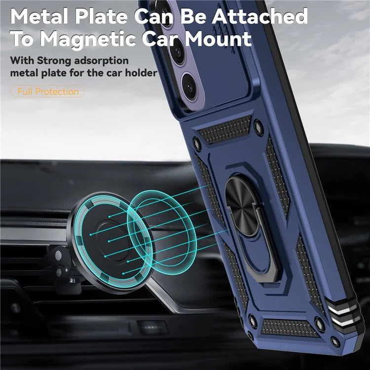 For Samsung Galaxy S24 FE Case PC + TPU Phone Cover Lens Ultimate Protection Kickstand
