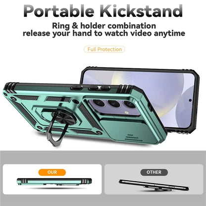 For Samsung Galaxy S24 FE Case PC + TPU Phone Cover Lens Ultimate Protection Kickstand