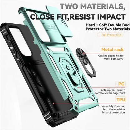 For Samsung Galaxy S24 FE Case PC + TPU Phone Cover Lens Ultimate Protection Kickstand