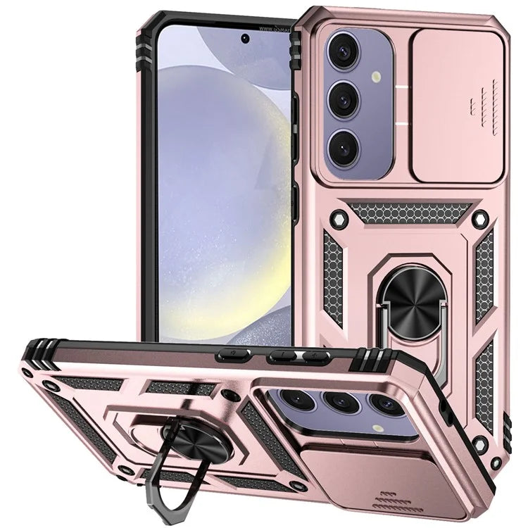 For Samsung Galaxy S24 FE Case PC + TPU Phone Cover Lens Ultimate Protection Kickstand