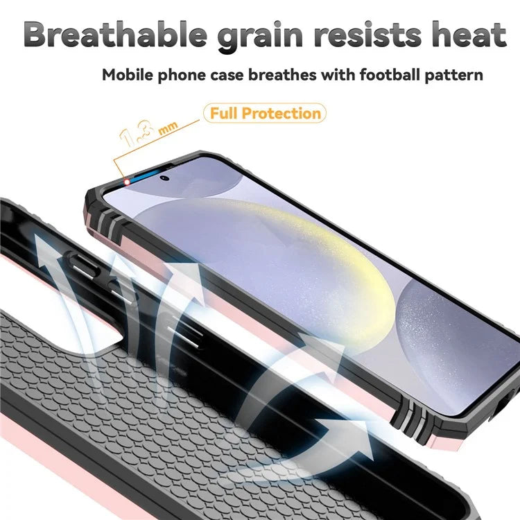 For Samsung Galaxy S24 FE Case PC + TPU Phone Cover Lens Ultimate Protection Kickstand