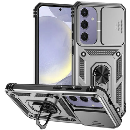 For Samsung Galaxy S24 FE Case PC + TPU Phone Cover Lens Ultimate Protection Kickstand