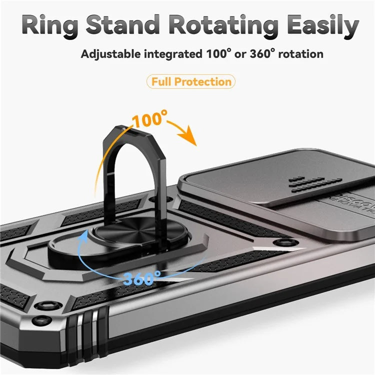For Samsung Galaxy S24 FE Case PC + TPU Phone Cover Lens Ultimate Protection Kickstand