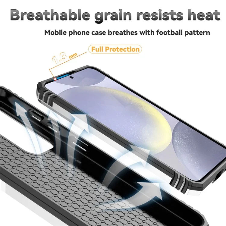 For Samsung Galaxy S24 FE Case PC + TPU Phone Cover Lens Ultimate Protection Kickstand
