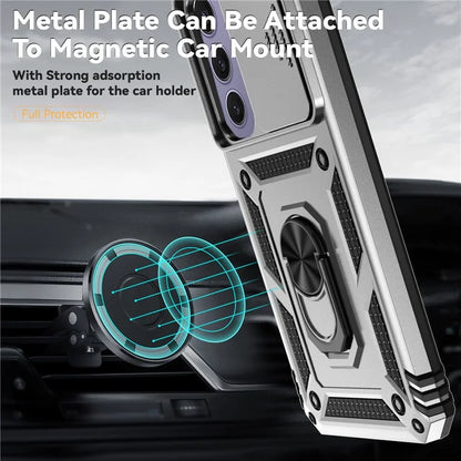 For Samsung Galaxy S24 FE Case PC + TPU Phone Cover Lens Ultimate Protection Kickstand
